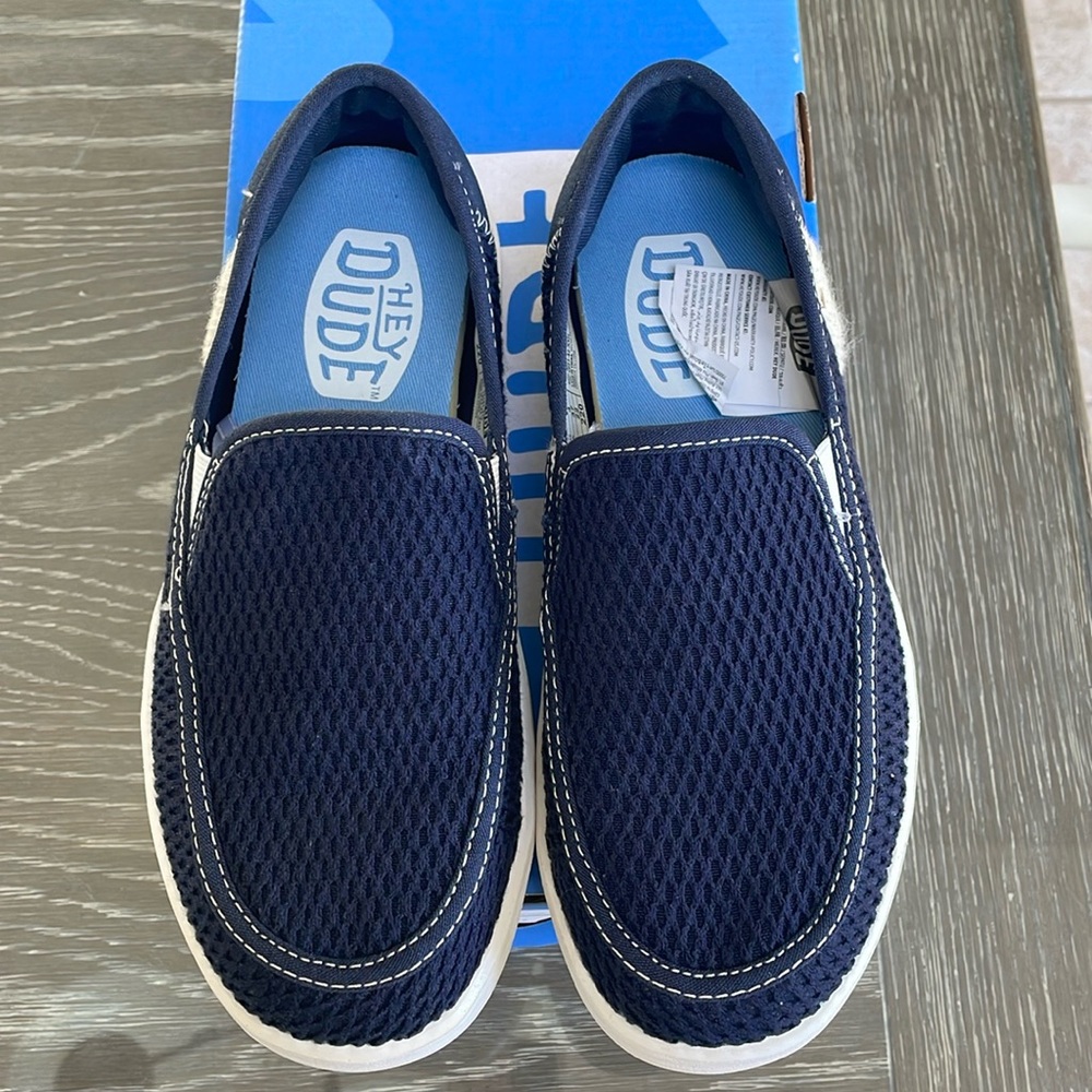 Women’s Hey Dude SUNAPEE W MESH STRIPE Navy size W6